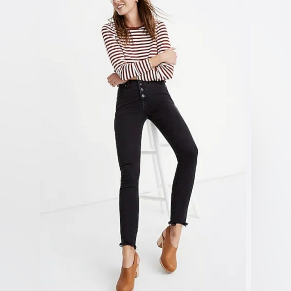 Madewell 10" High-Rise Skinny Faded Black Jeans | 23